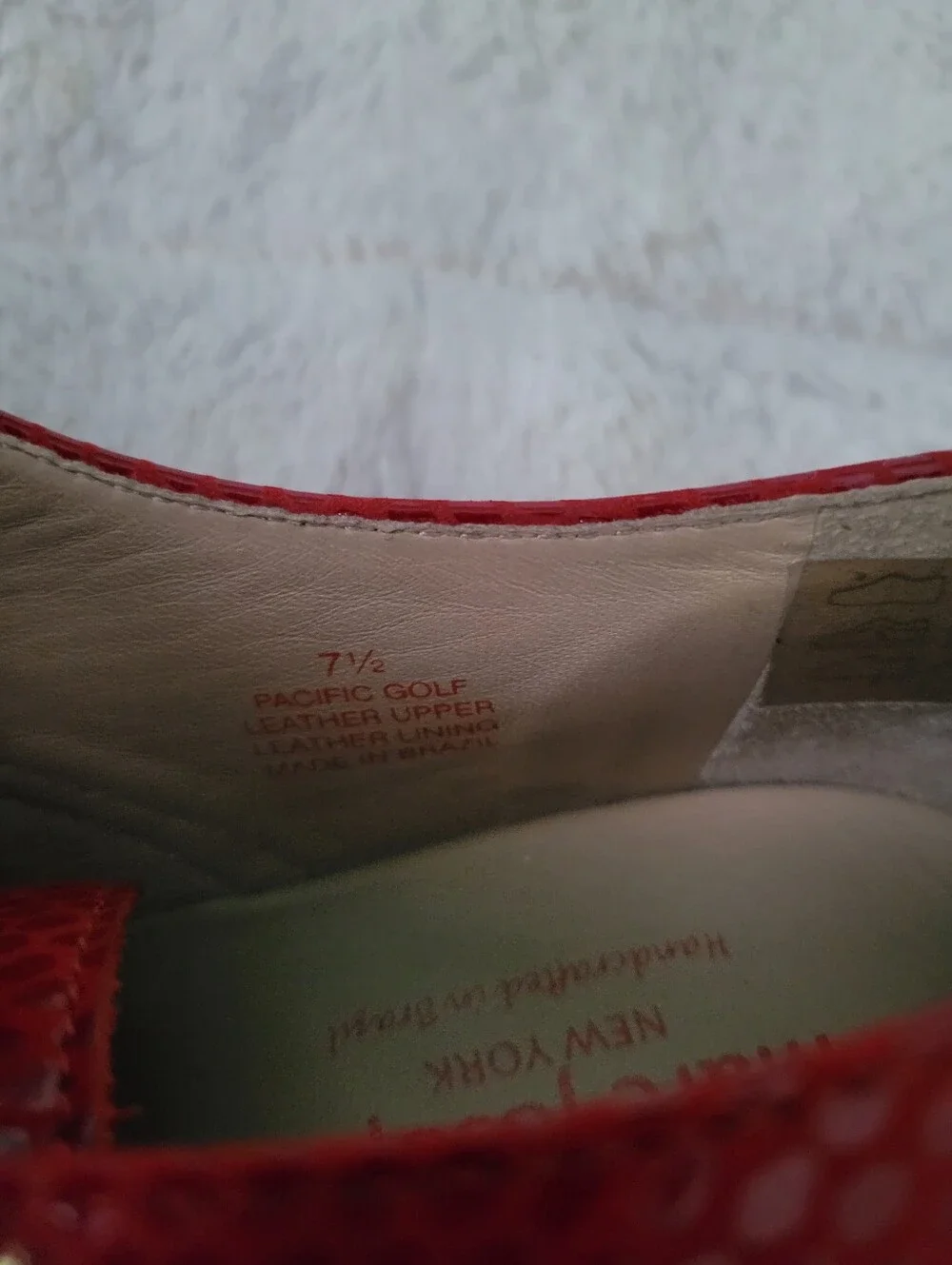 Marc Joseph New York Women’s Red Lace-Up Athletic Oxfords with Textured Upper